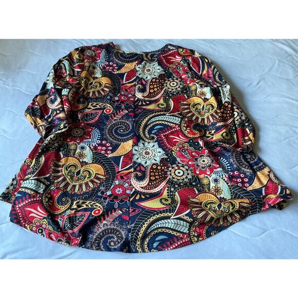 Splensive Woman Long Sleeve Pull Over Tunic Geometric & Flowers BoHo Size 3XL - Picture 9 of 9